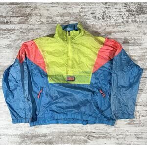 Men's Vintage JC Penny Blue/Yellow/Pink Olympic Windbreaker Sz XL USA 90s